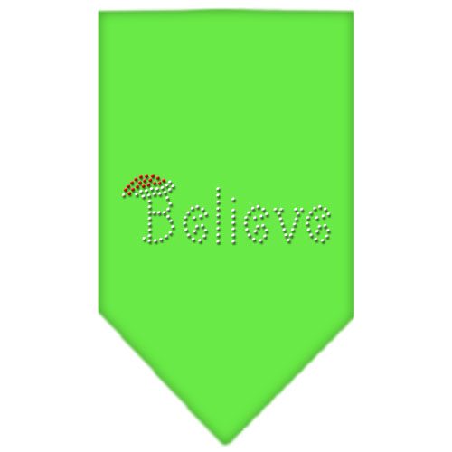 Believe Rhinestone Bandana Lime Green Large